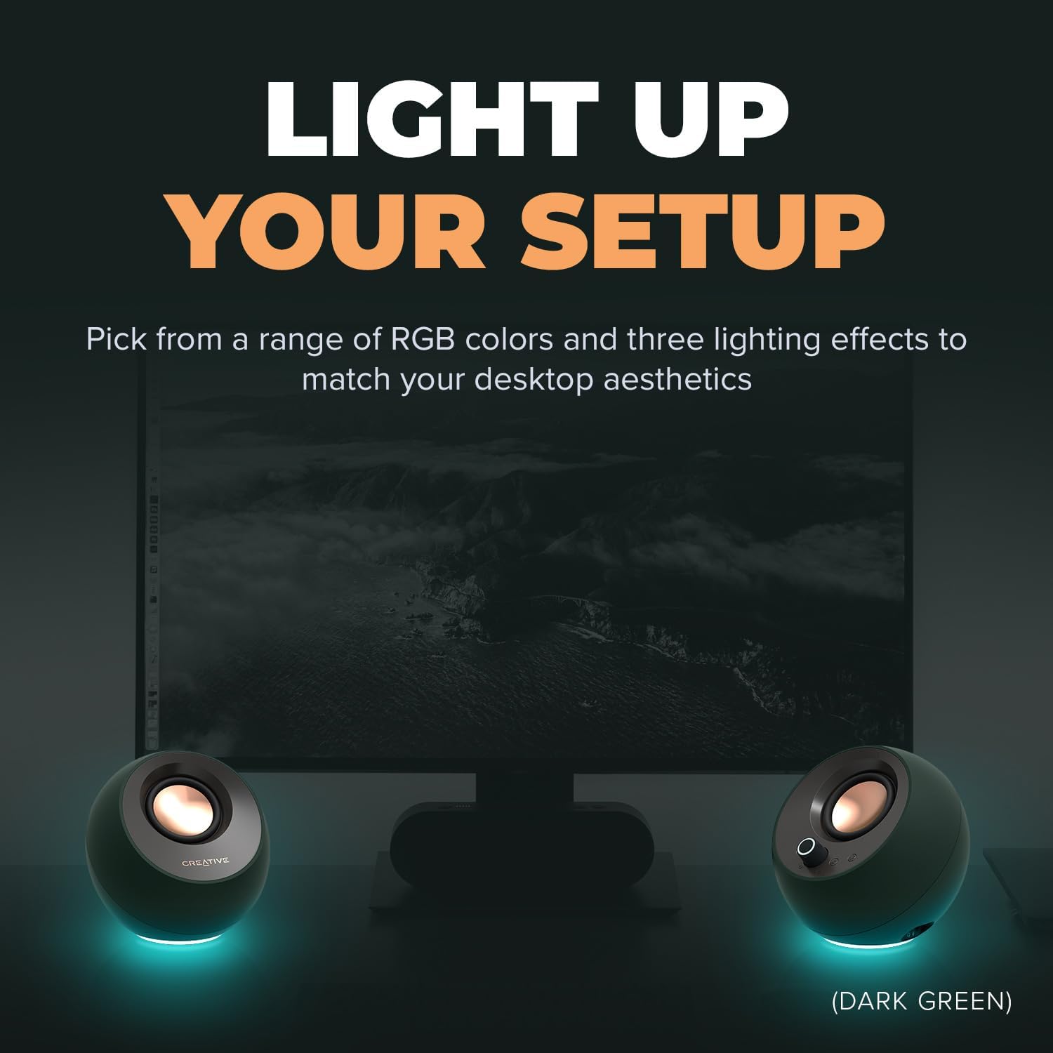 USB C PC Speakers Bluetooth 5.3 RGB Desktop Stereo Audio