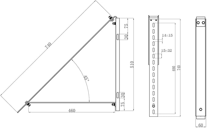 Adjustable Solar Panel Pole Mount Bracket for Lamp Post