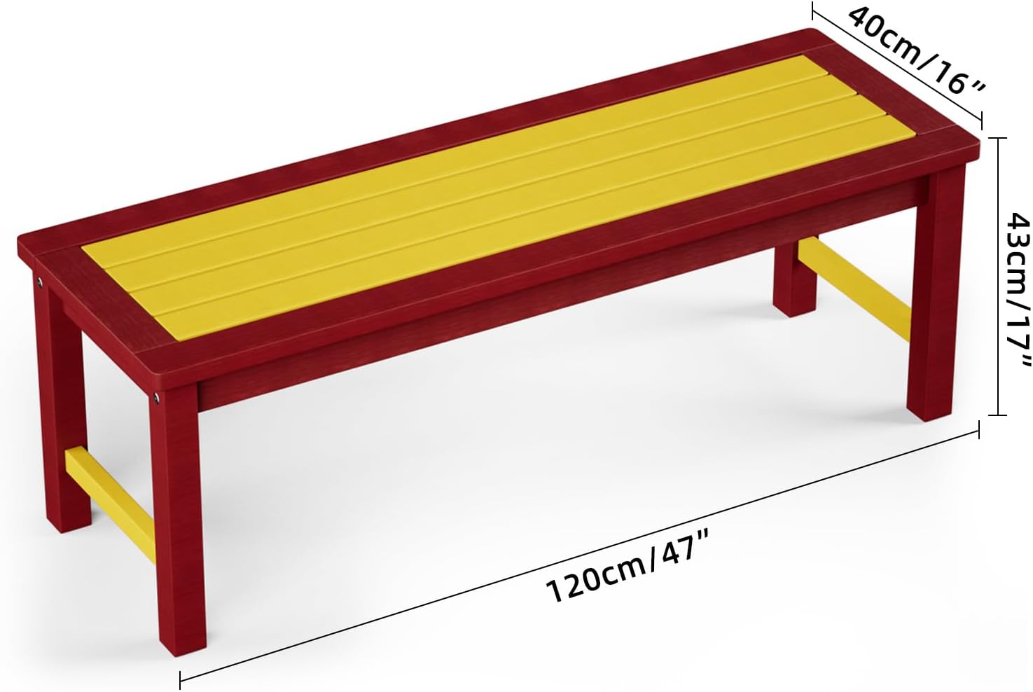 Outdoor Garden Bench 2–3 Seater Backless Patio Deck Seat