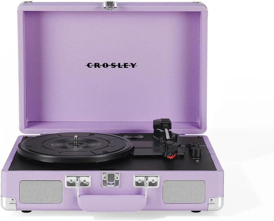 Portable Bluetooth Record Player 3 Speed Suitcase Lavender