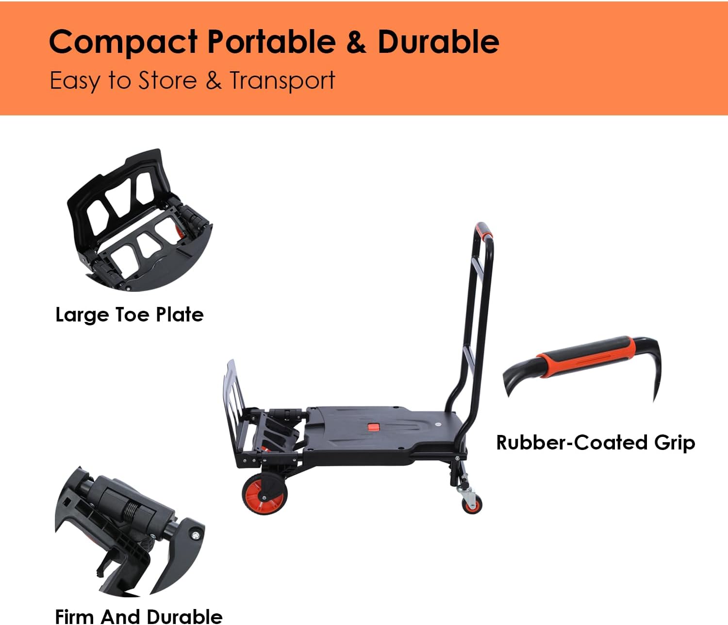 2 in 1 Folding Hand Truck Trolley 150KG Platform Dolly