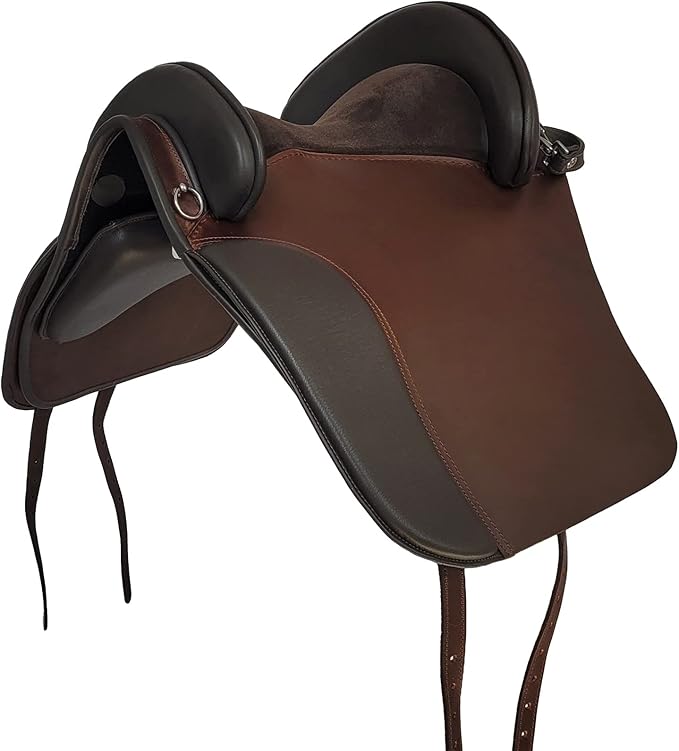 Treeless Spanish Horse Saddle Brown Buffalo Leather