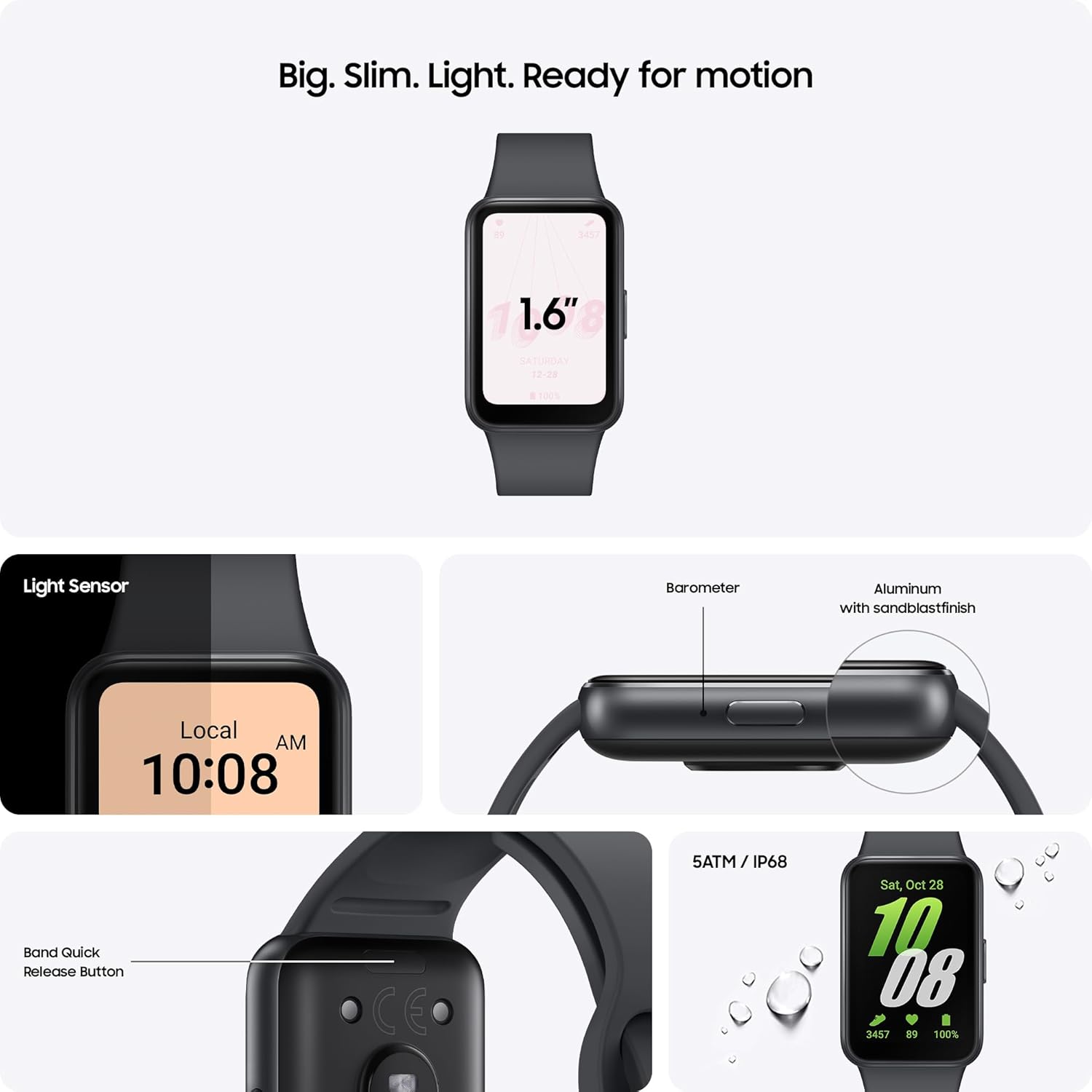 Galaxy Fit3 Smart Fitness Tracker AMOLED Black