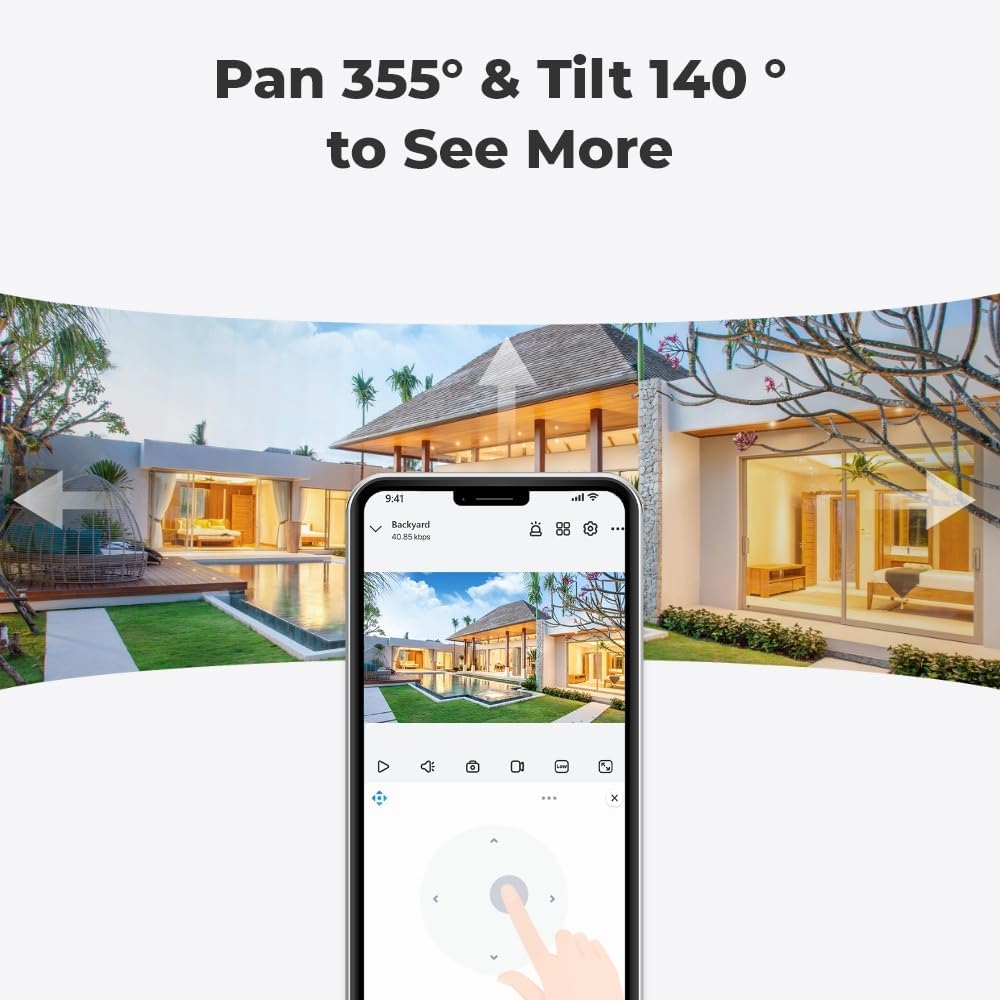 2K Solar Security Camera WiFi Pan Tilt AI Detection