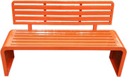 3 Seater Metal Garden Bench 150cm Weatherproof Patio Seat Orange