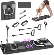 Foldable Pilates Board Reformer Ab Roller Workout Machine