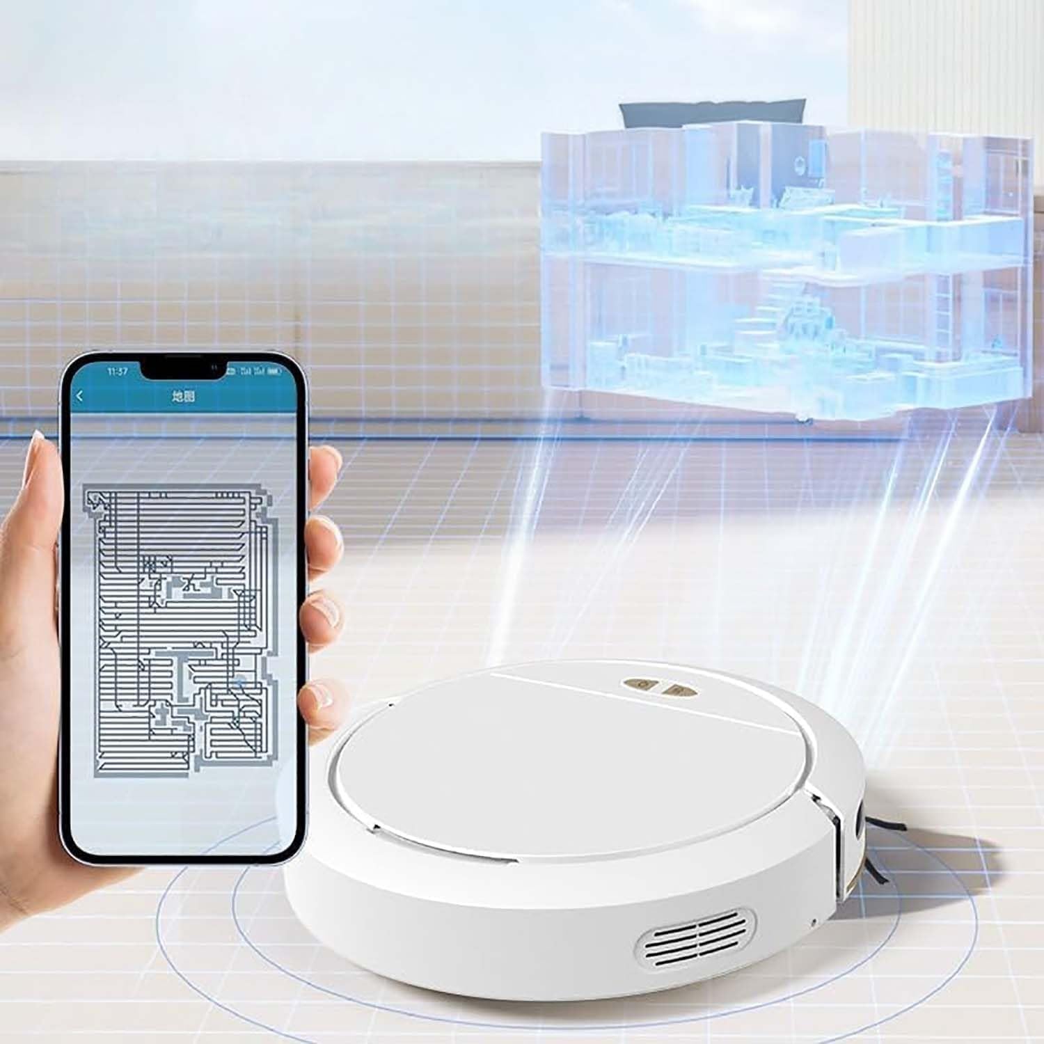 Robot Vacuum Mop Smart Mapping App Control Self Charging Slim Quiet