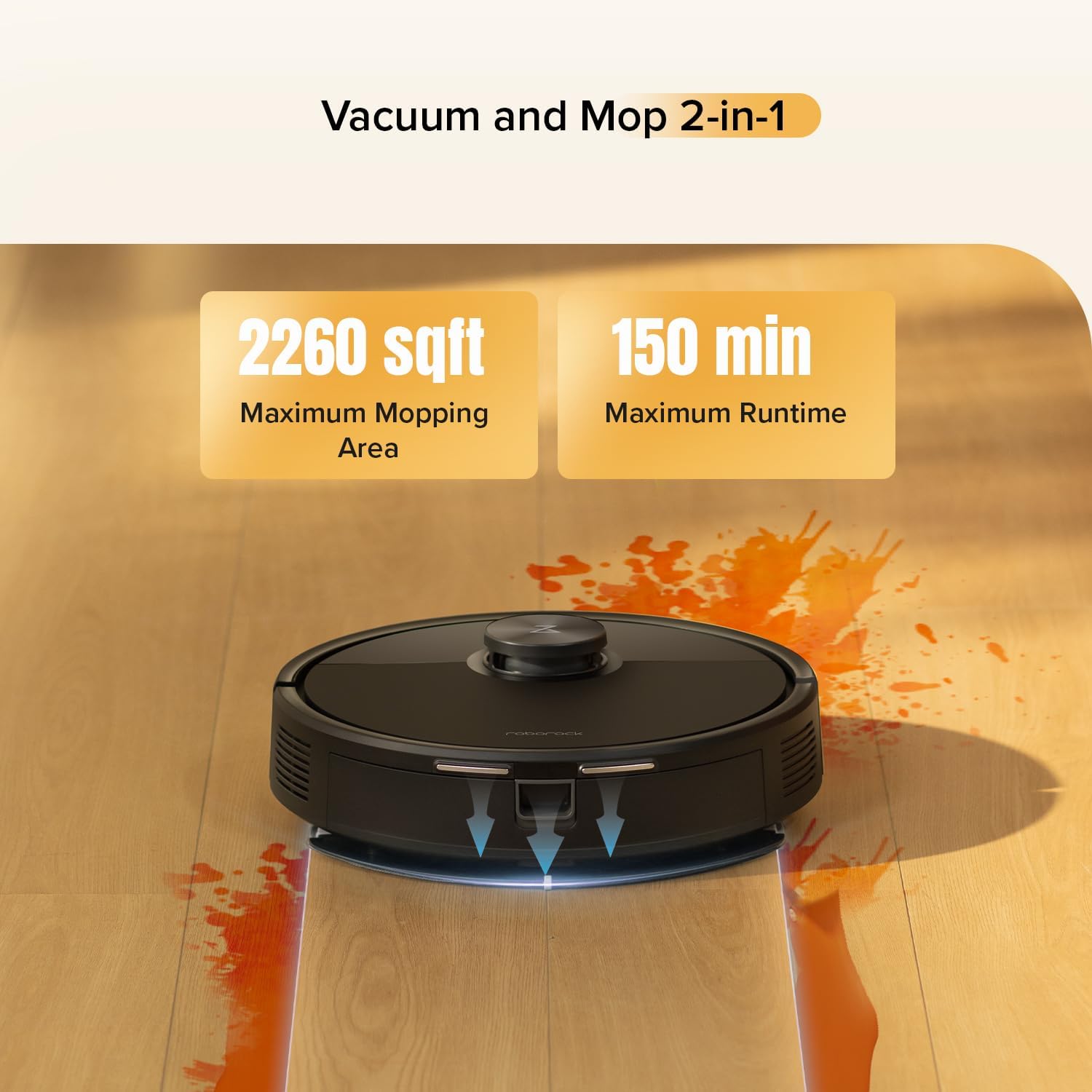 Robotic Vacuum Mop 10000Pa LiDAR Smart Mapping App Pet Hair