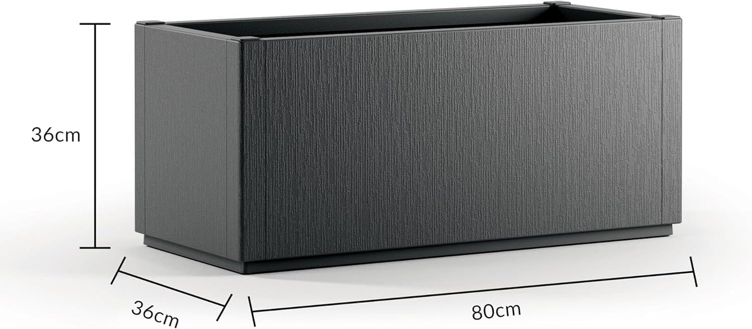 Large 80L Garden Planter Box Weatherproof Anthracite Pot