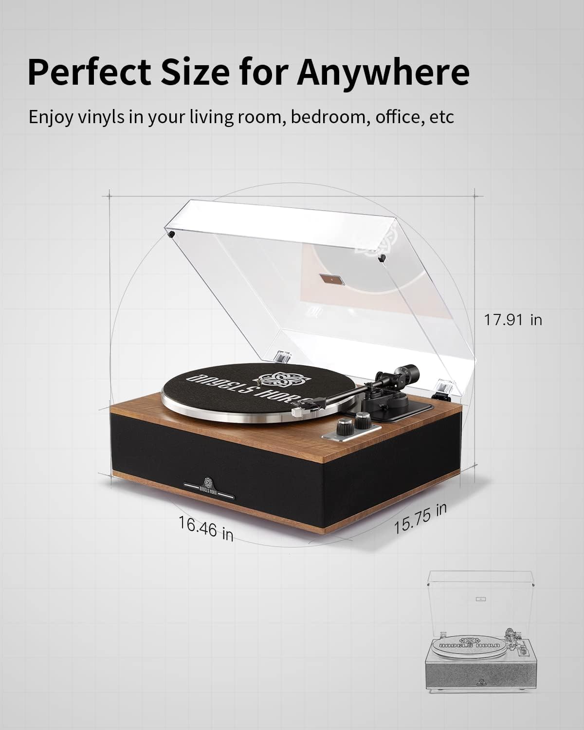 Bluetooth Vinyl Record Player with Built In Speakers