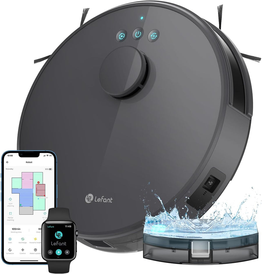 Robot Vacuum Mop 5500Pa LiDAR Mapping WiFi App Pet Hair