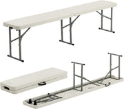 Set of 2 Folding Garden Benches 6ft Portable Event Seats