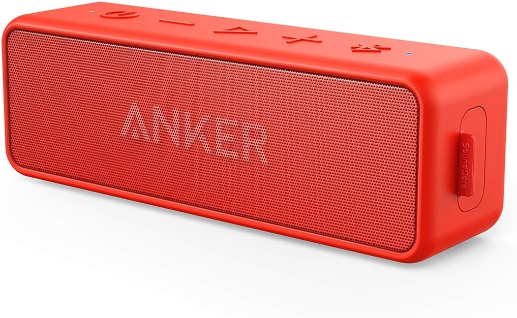 Portable Bluetooth Speaker 12W Stereo Bass Waterproof 24 Hour Red
