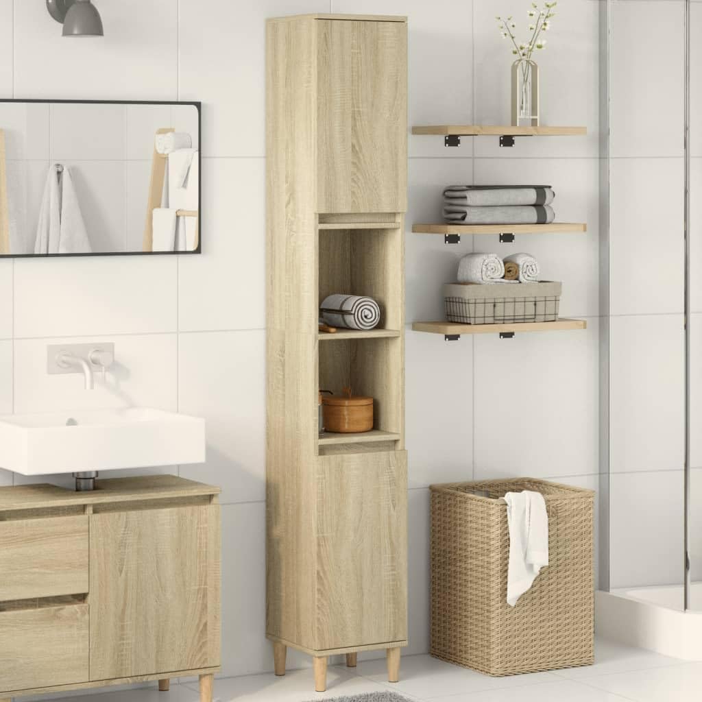 Bathroom Vanity Cabinet Sonoma Oak Storage Unit