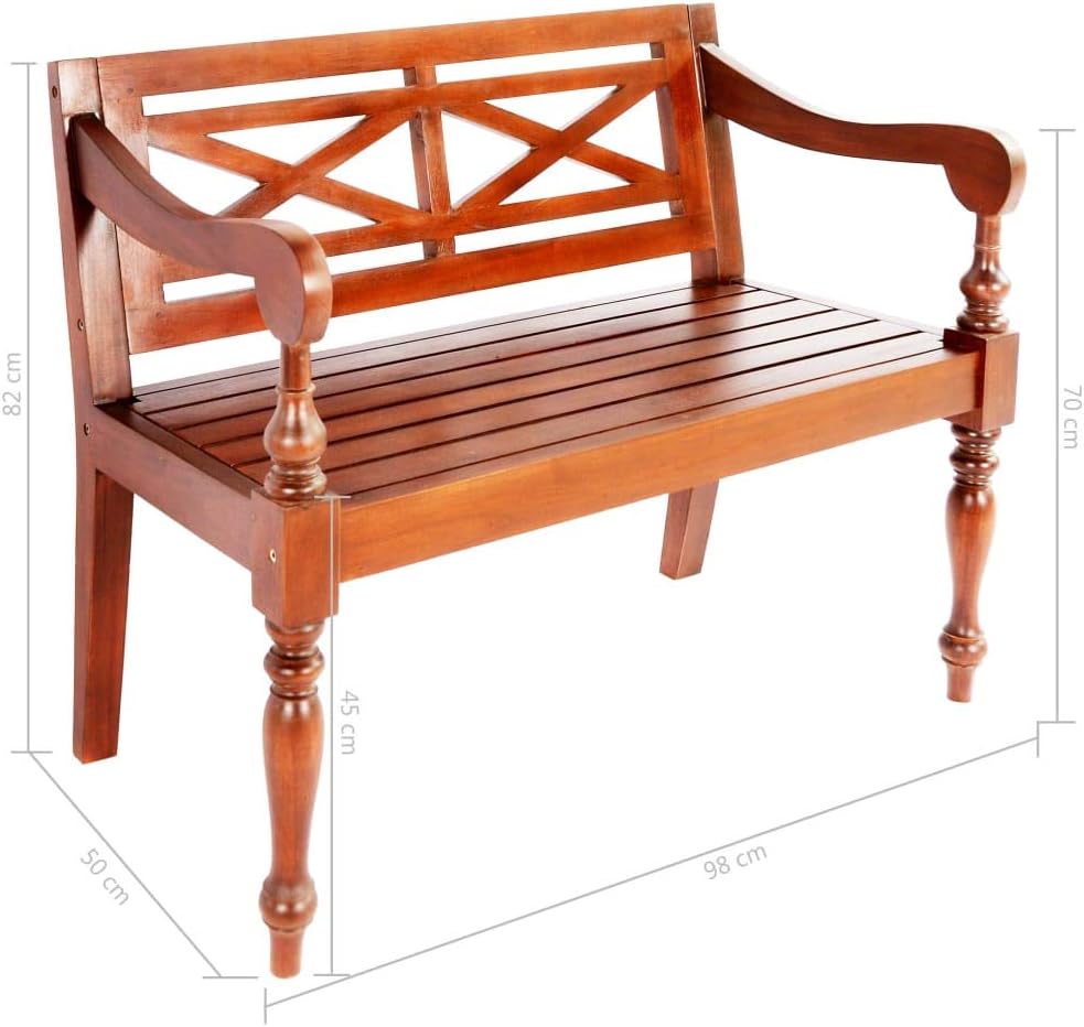 Mahogany Wooden Garden Bench 98cm Outdoor Patio Batavia Seat