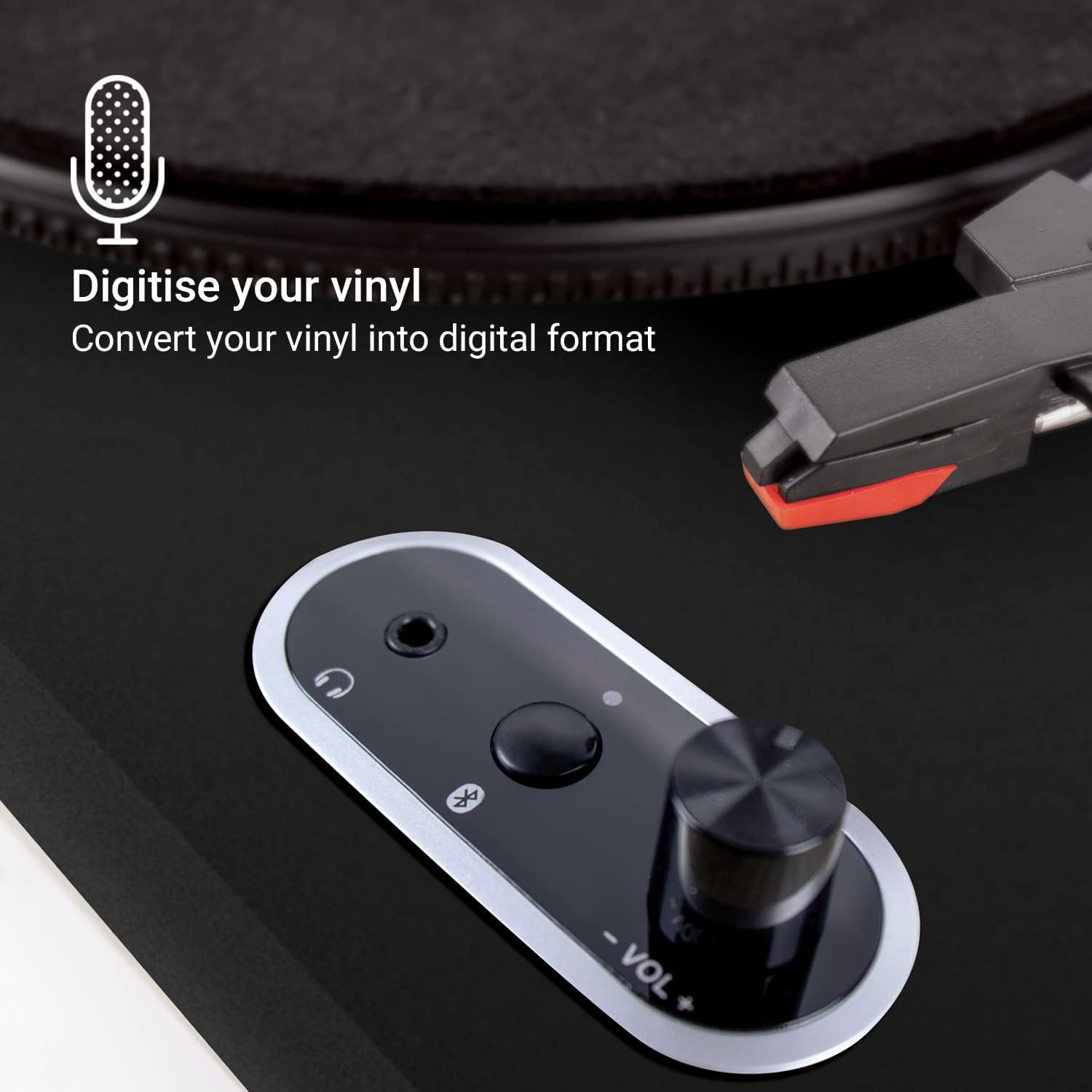 Wireless 3-Speed Turntable with Bluetooth, Vinyl to MP3, Dust Cover