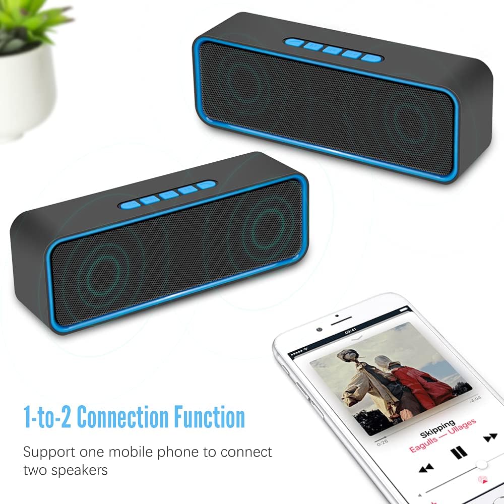 Portable Bluetooth Speaker 15W Stereo Bass 12H Battery