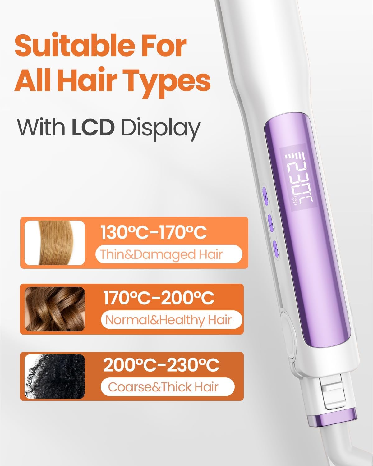 Titanium Hair Straightener Flat Iron Fast Heat 11 Temp Ionic Styling Tool