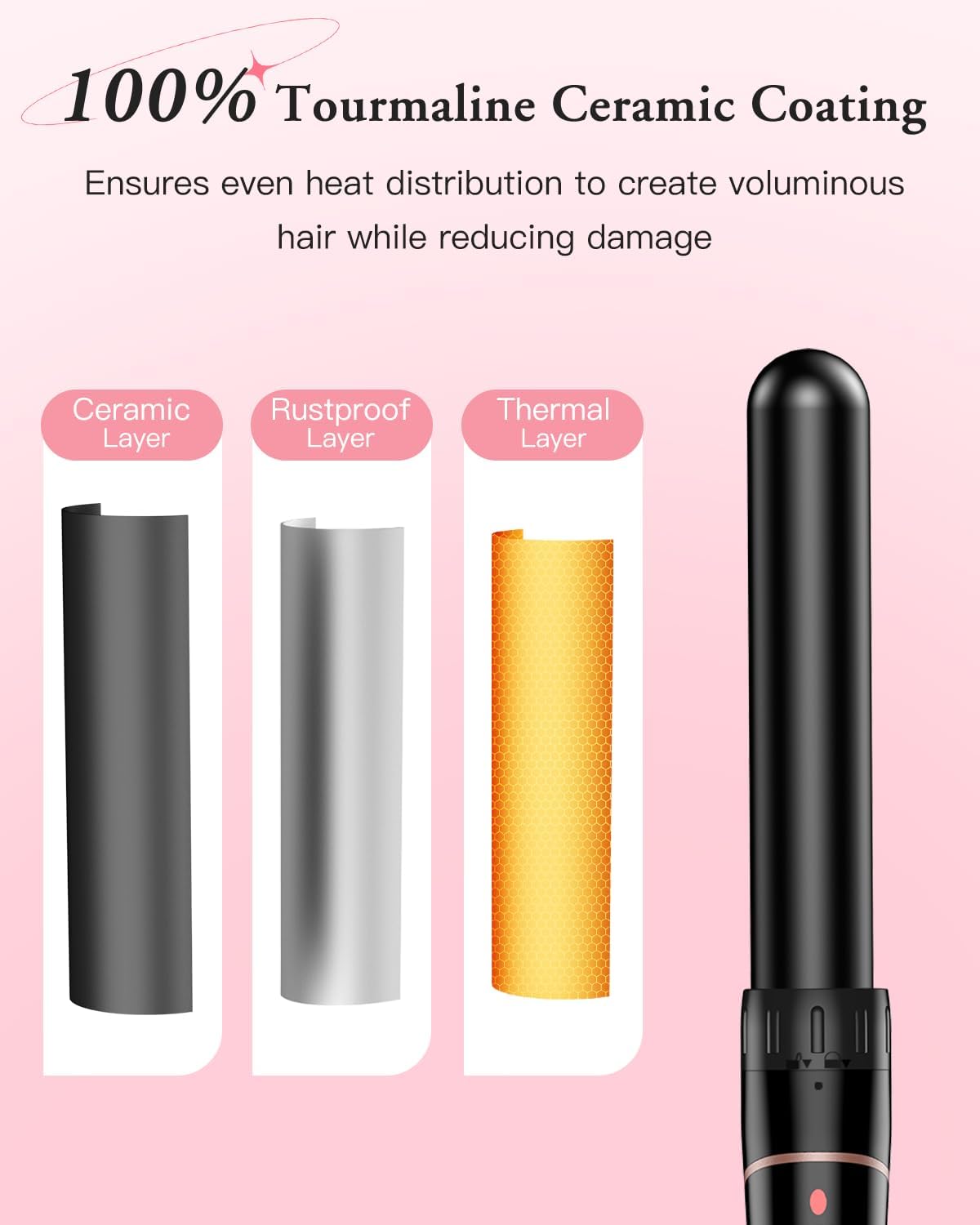 6 in 1 Hair Curling Wand Set Ceramic Curling Iron Fast Heat