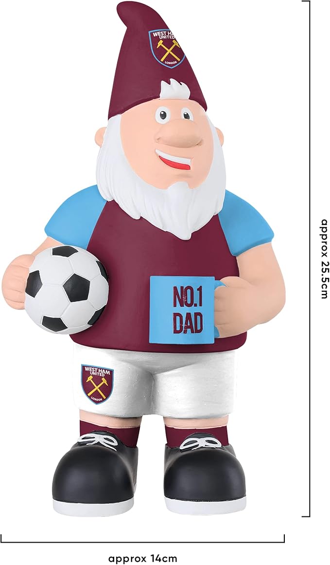 Football Dad Gnome 25cm Hand Painted Garden Statue Gift Decor