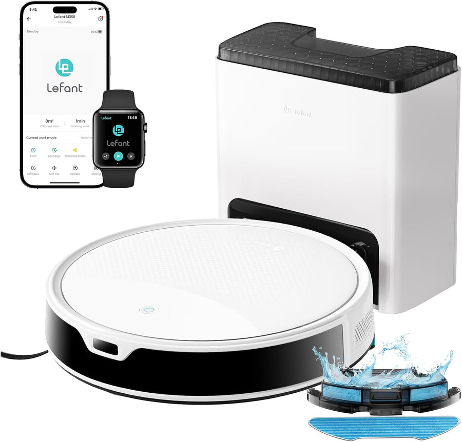 Robot Vacuum Mop 6000Pa Self Empty 75 Day Auto Dust Smart Mapping WiFi