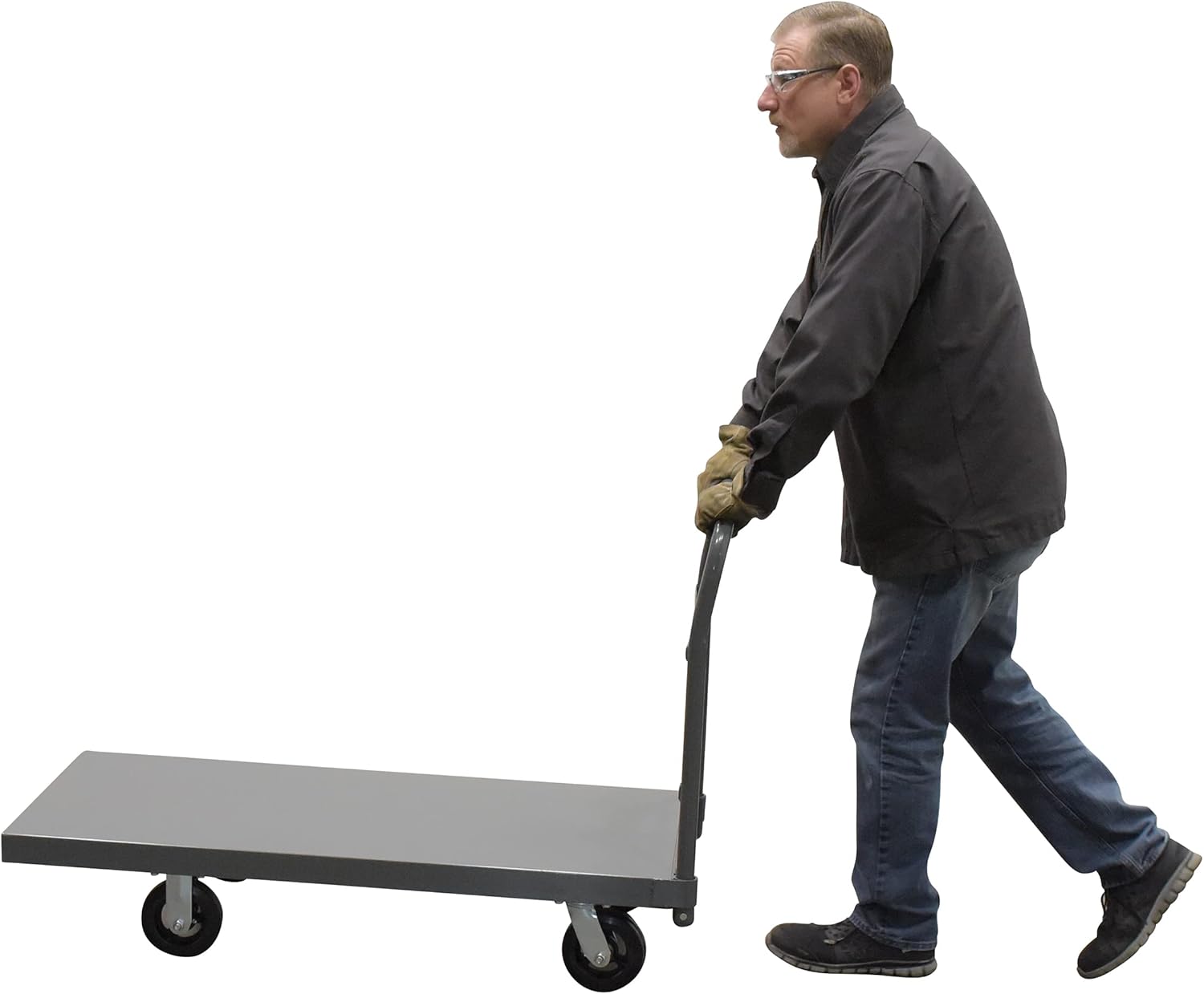 2000lbs Heavy Duty Steel Platform Truck Trolley 48 x 24 Rubber Casters