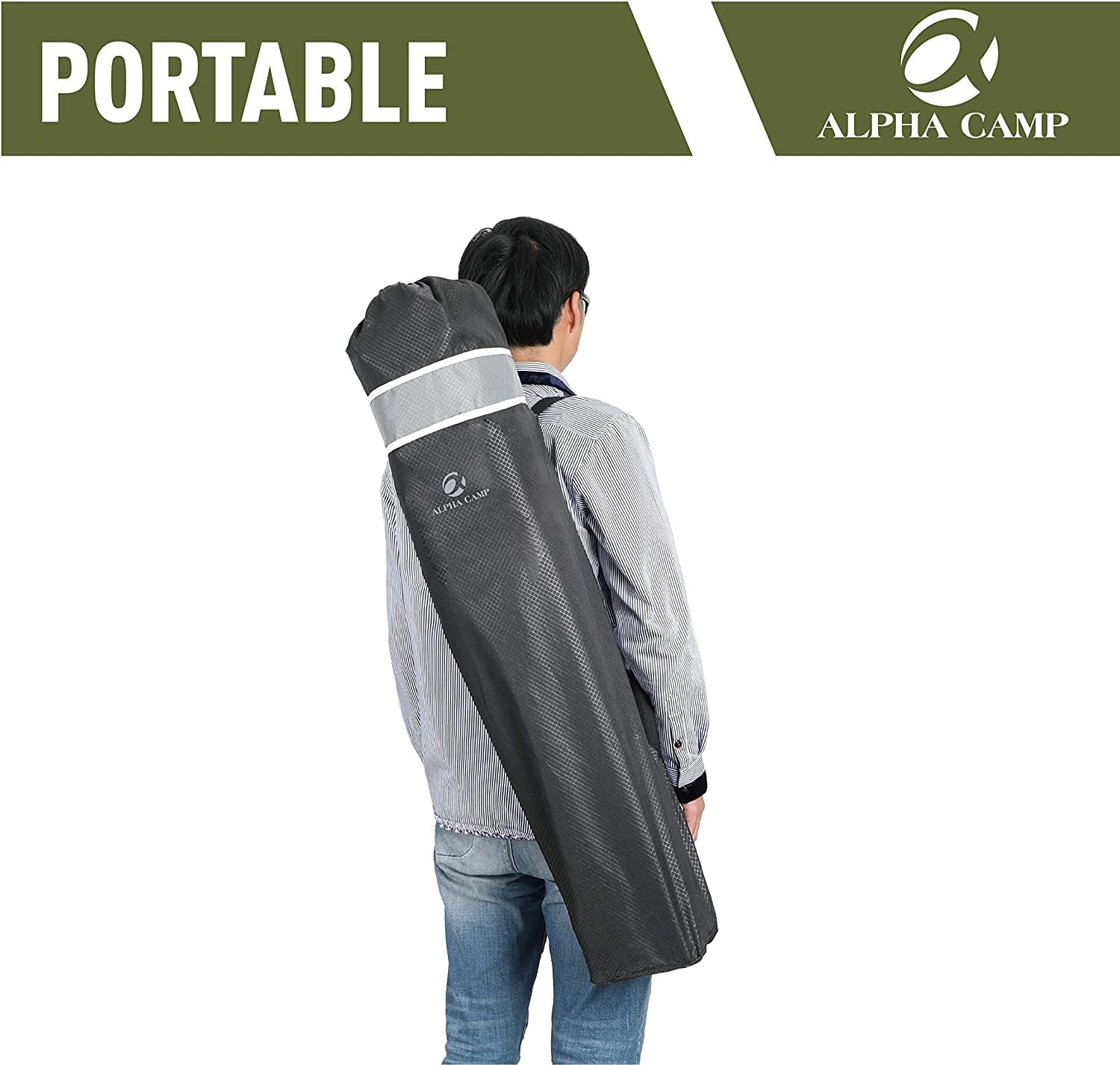 Oversized Camping Chair 160kg Heavy Duty Black Grey