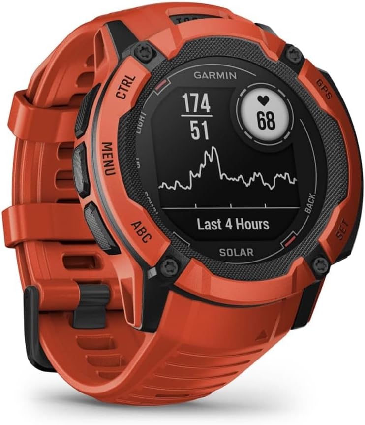 Solar GPS Smart Watch 50mm Rugged Outdoor Red
