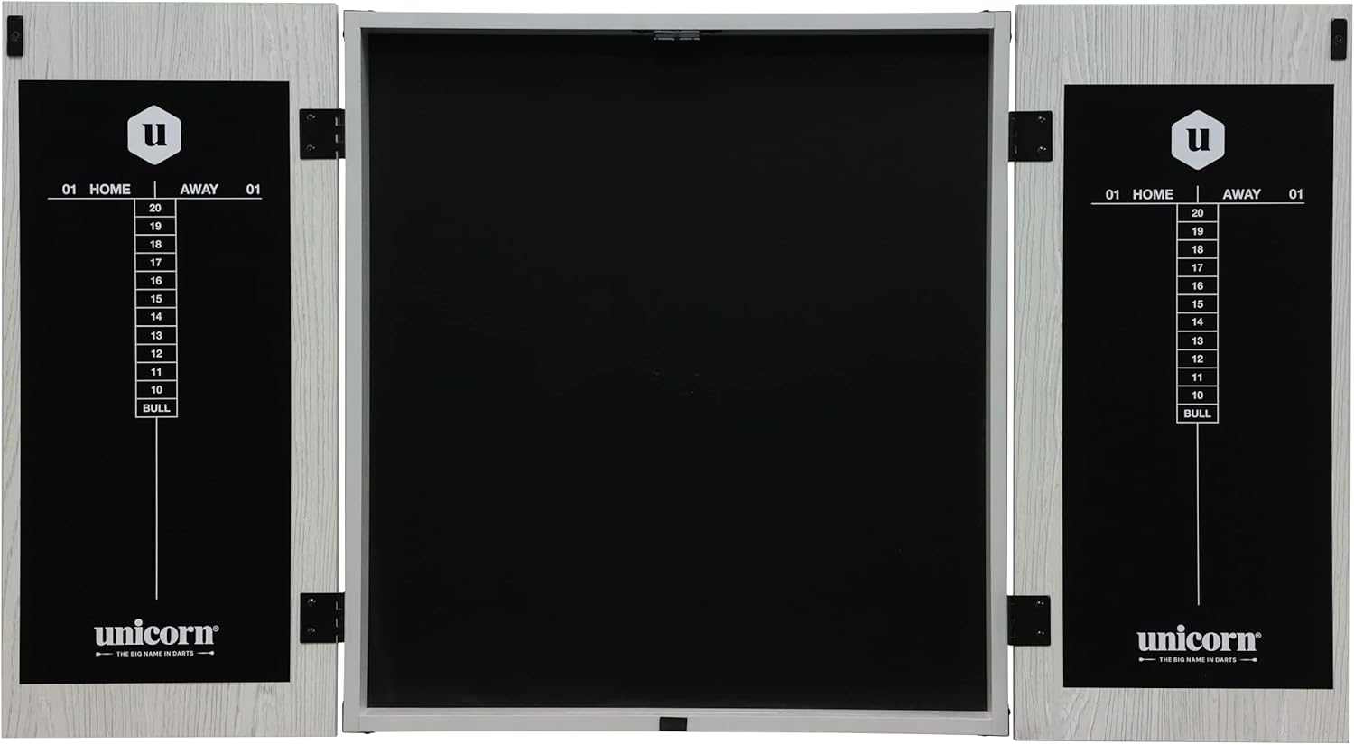 Grey Dartboard Cabinet Wood Lockable Scoreboards Compact Case