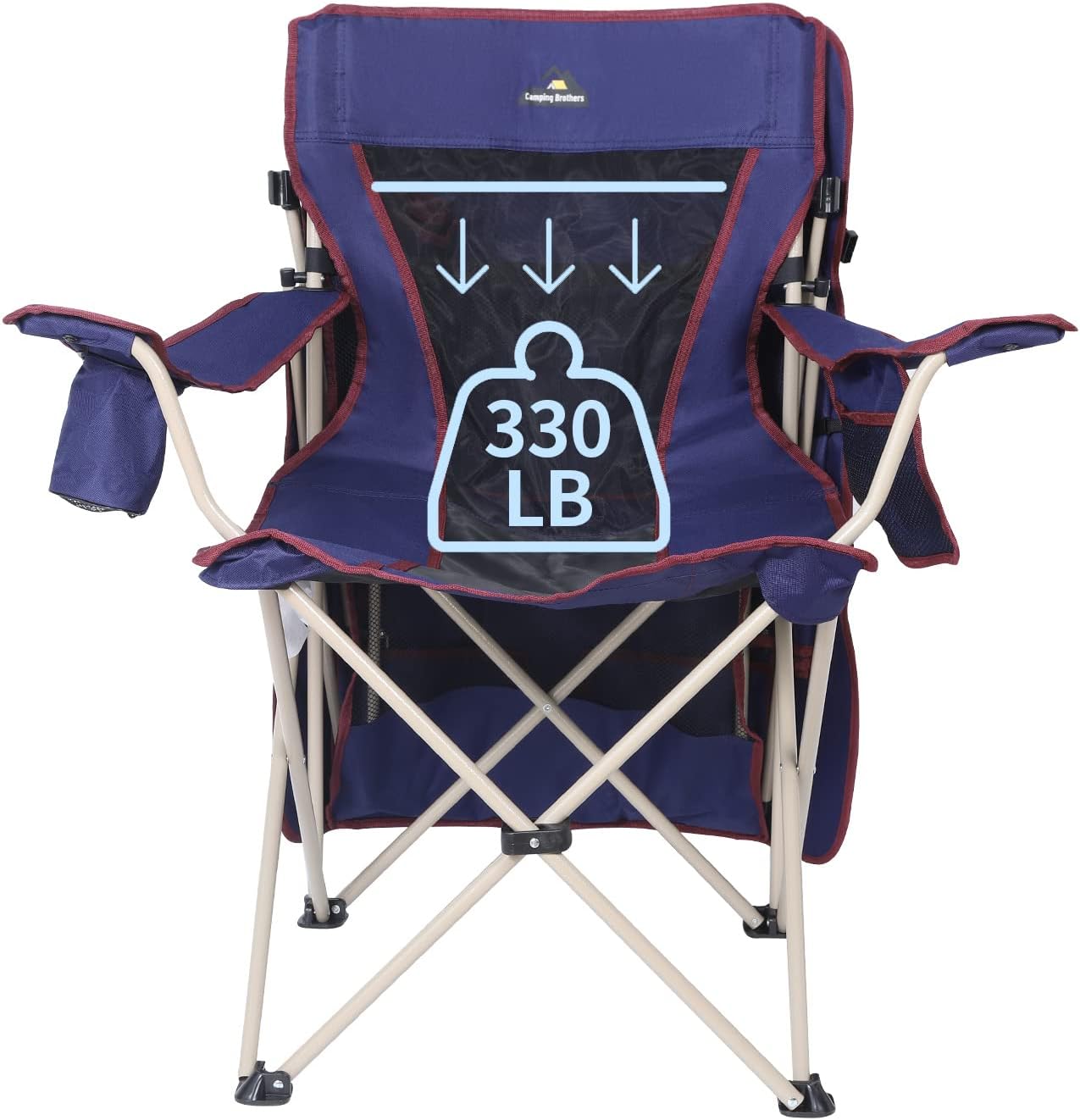 Folding Camping Chair with Adjustable Canopy Shade Navy