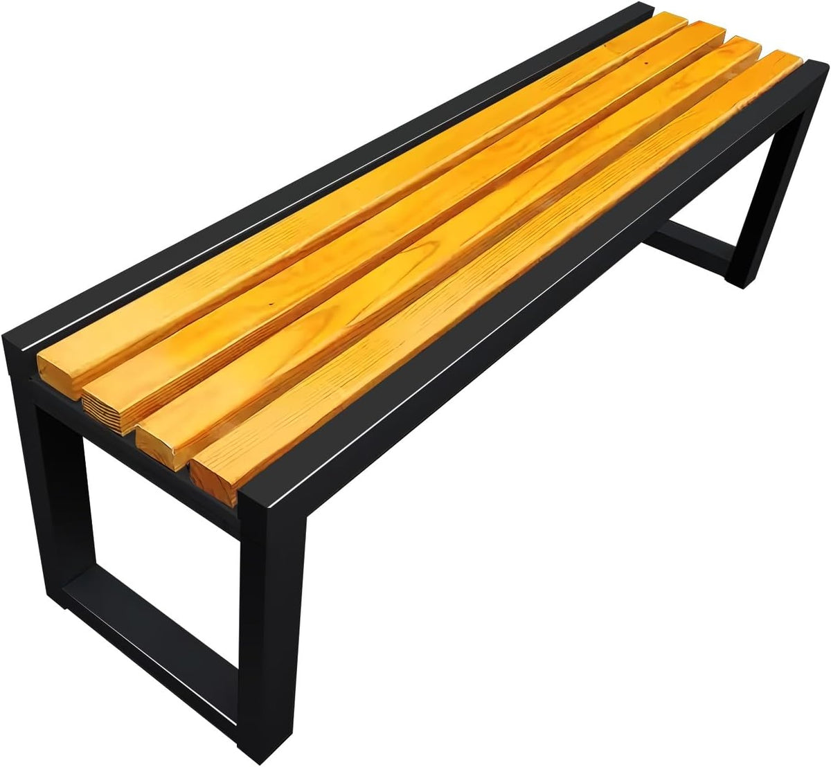 Outdoor Wooden Garden Bench Backless Patio Porch Seat 100cm