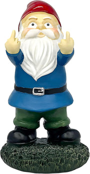 Funny Rude Garden Gnome Middle Finger Resin Naughty Outdoor Decor