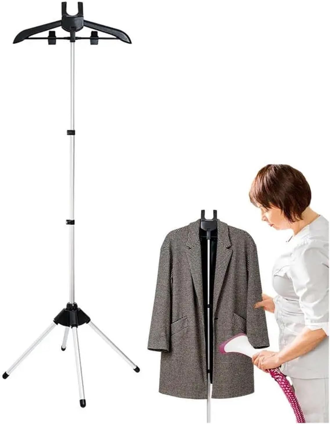 Clothes Steamer Stand Adjustable Folding Garment Rack Portable