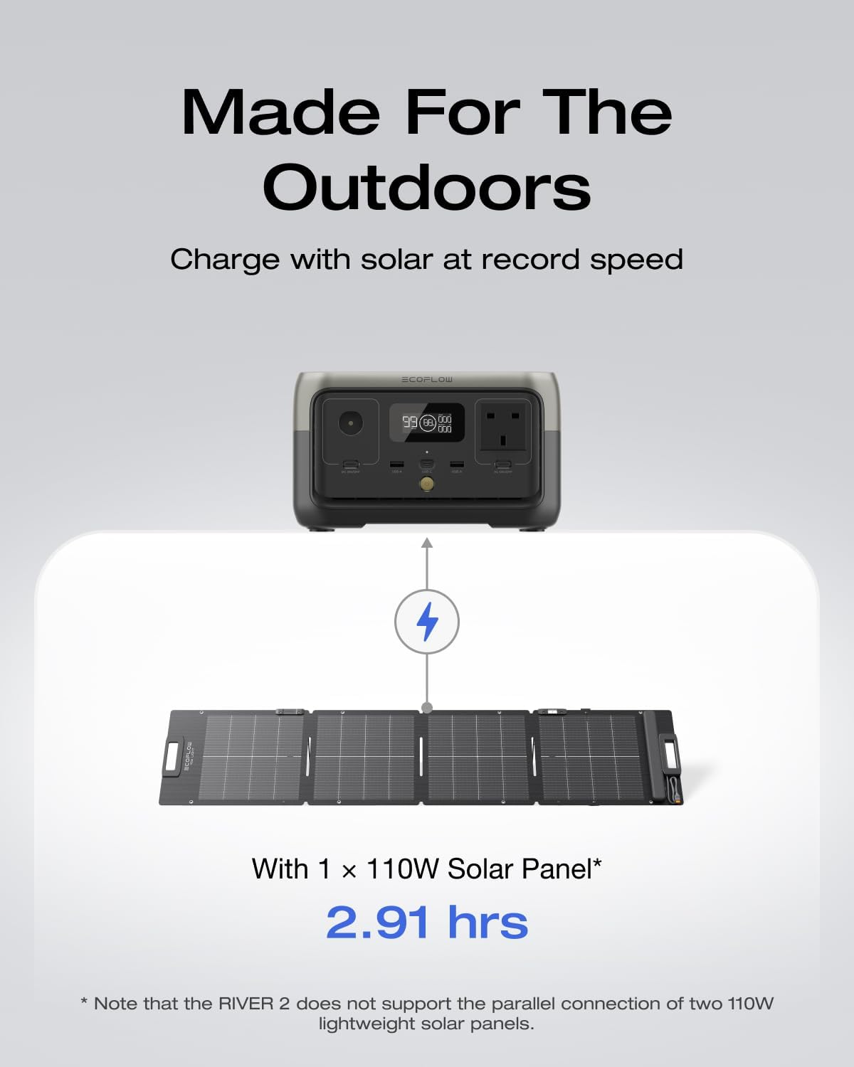 600W Portable Power Station 256Wh With 110W Solar Panel