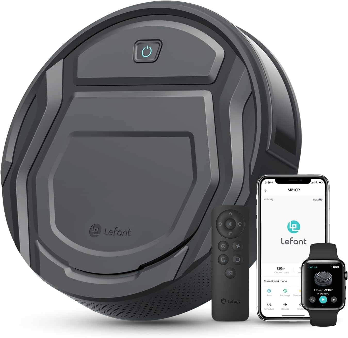 Robot Vacuum 2200Pa Slim Smart Pet Hair Cleaner Quiet