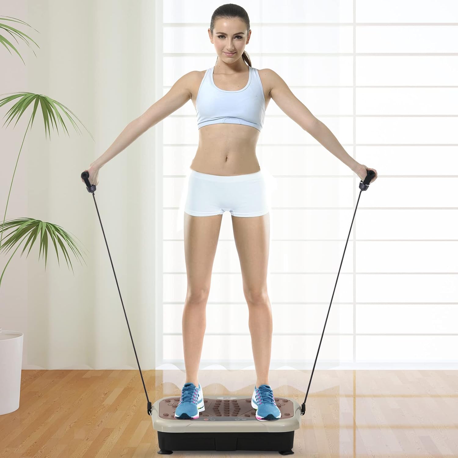 Whole Body Vibration Plate Fitness Platform 99 Speed Trainer Bands