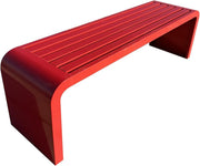 Red Metal Garden Bench 100cm Outdoor Park Patio Seat 2-3 Seater