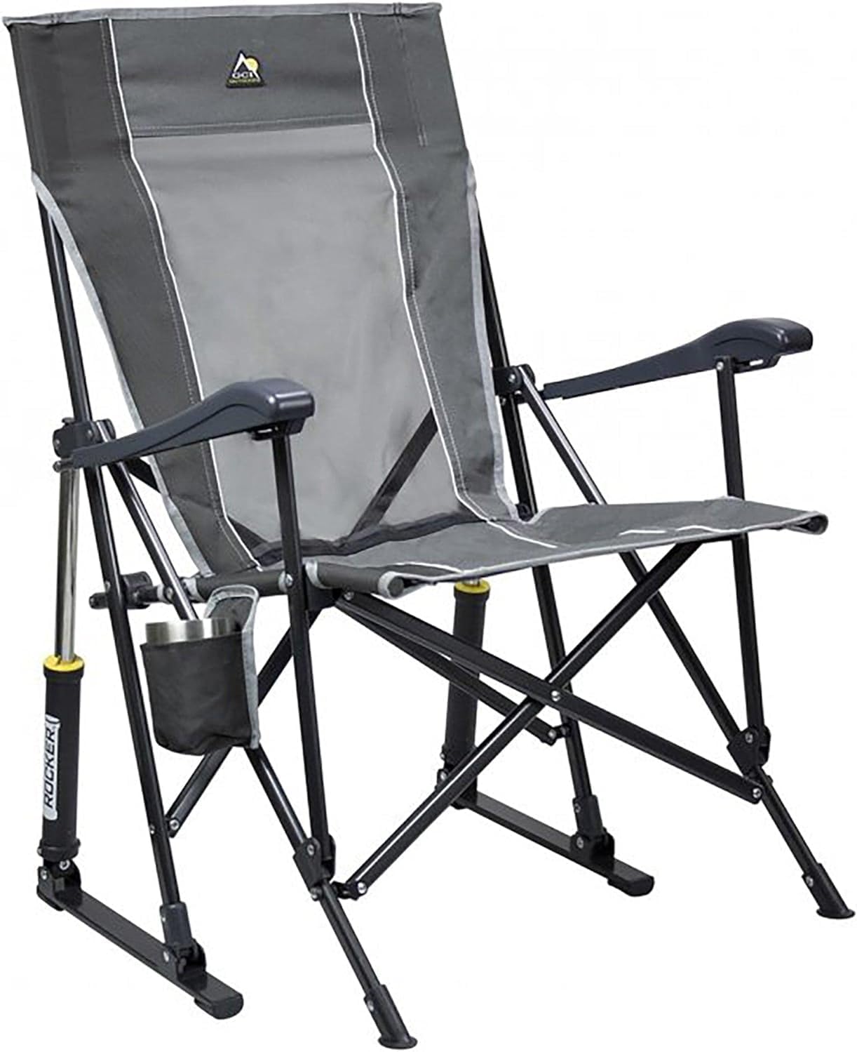 Portable RoadTrip Rocking Chair with Cup Holder Gray