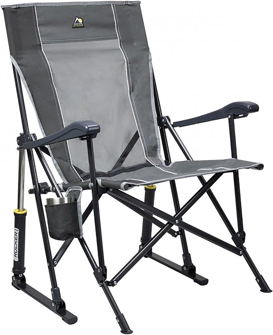 Portable RoadTrip Rocking Chair with Cup Holder Gray