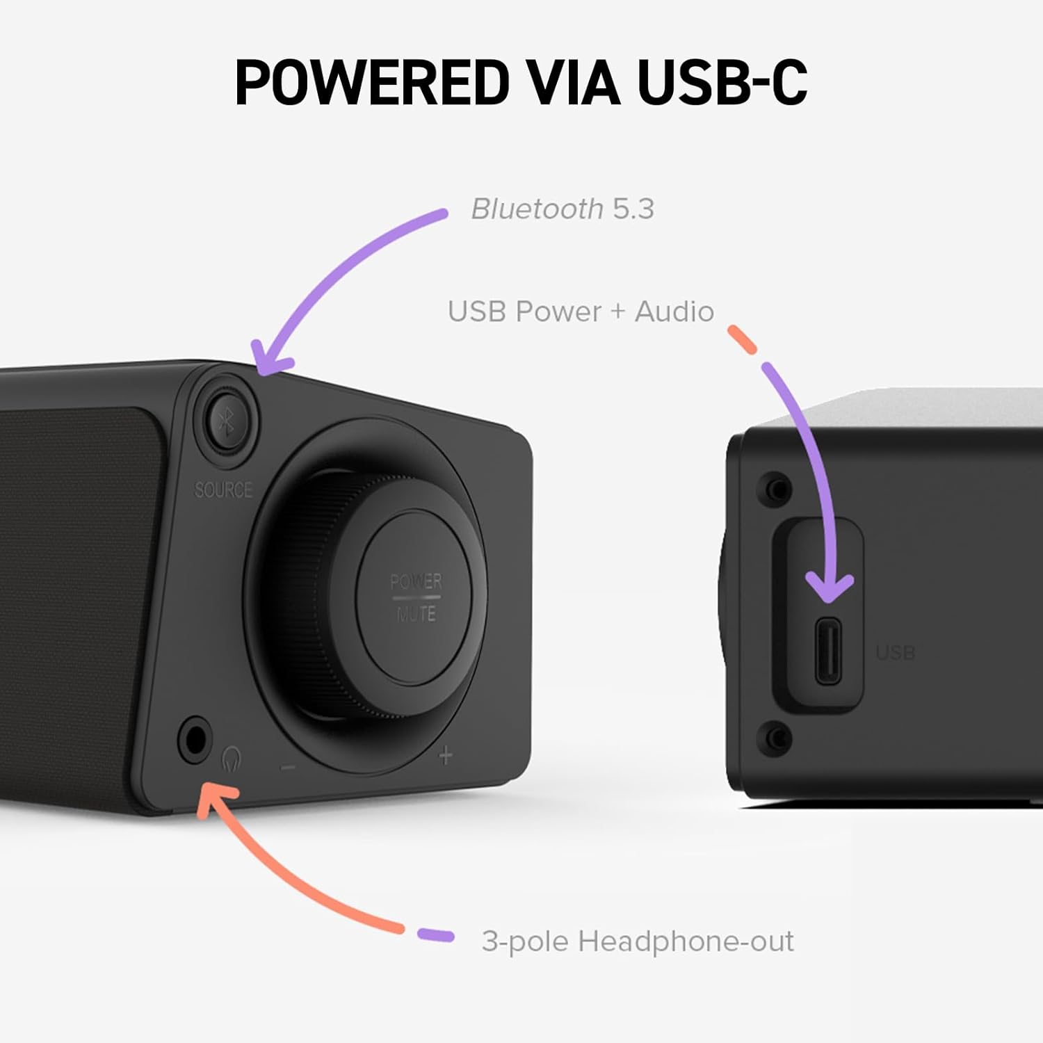 Mini Soundbar Bluetooth USB PC Speaker Under Monitor Stereo