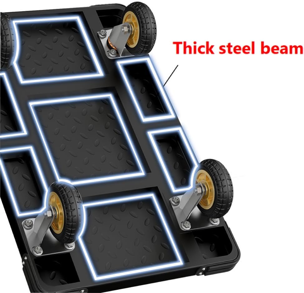 2000lbs Heavy Duty Flat Cart Steel Push Dolly 27x19 Brake Wheels