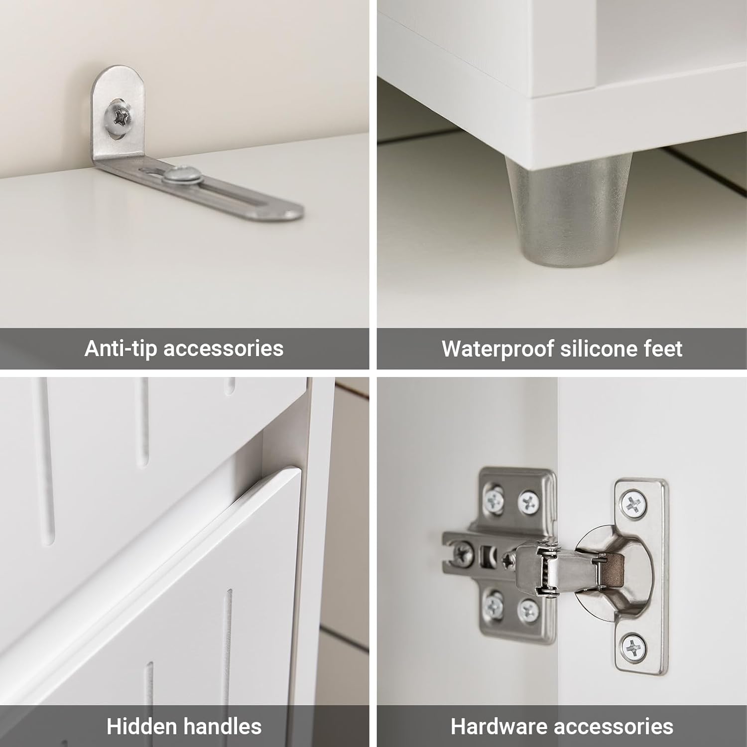 Slim Tall Bathroom Storage Cabinet White Drawer Shelves Unit