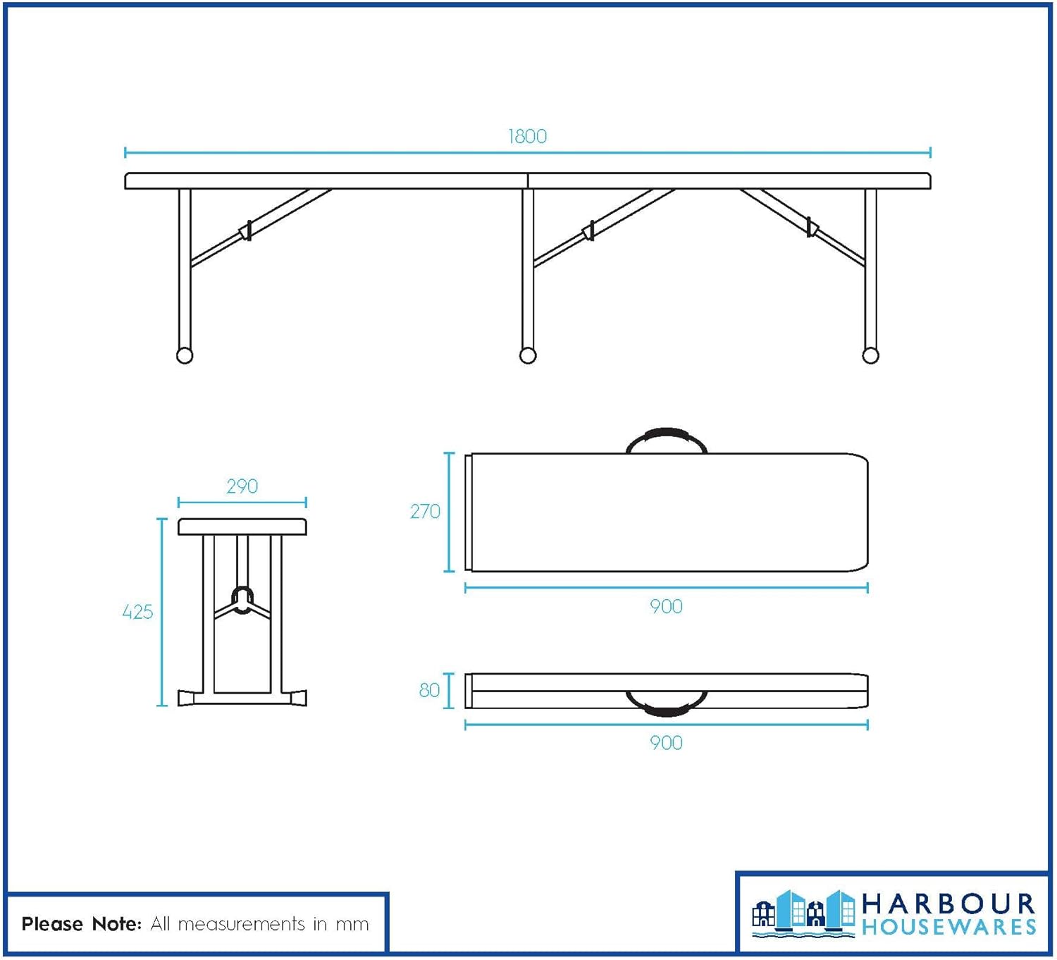 Set of 2 Folding Garden Benches 6ft Portable Event Seats
