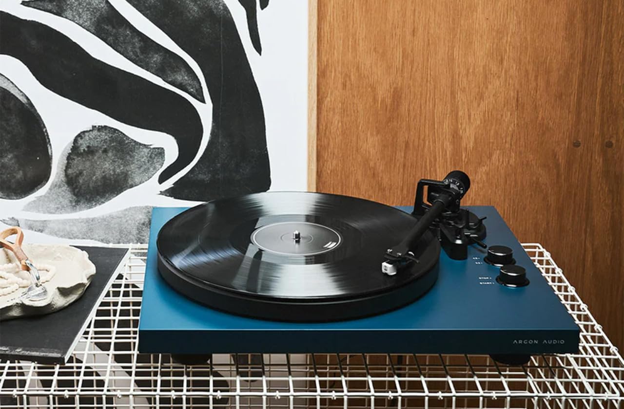 Atlantic Blue Turntable With Built In Phono Preamp