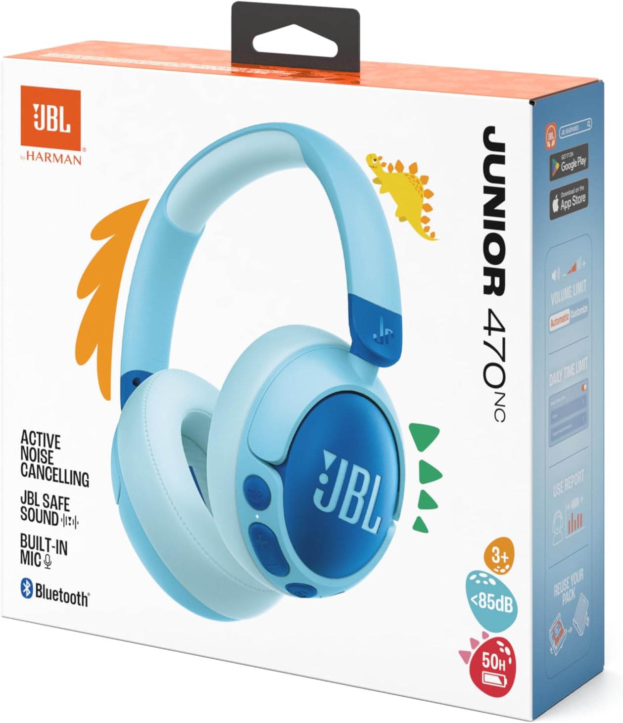 Kids Wireless Over Ear Bluetooth Headphones ANC Safe Volume 50 Hour