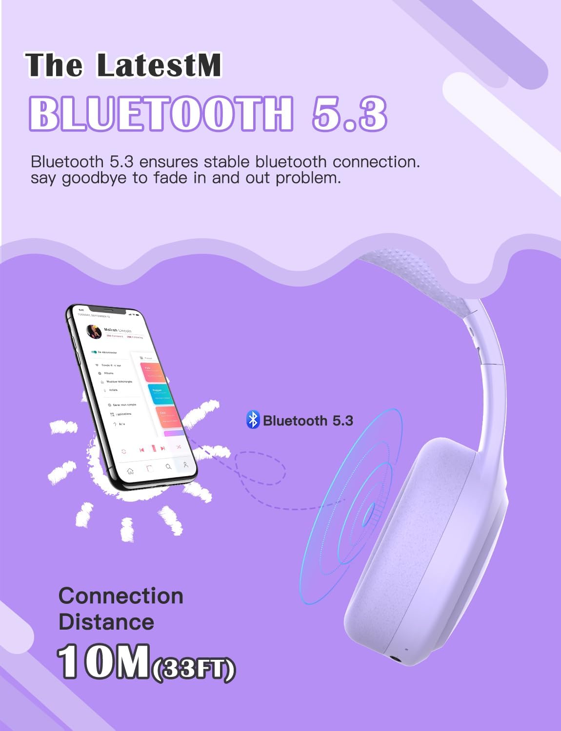 Kids Bluetooth Over Ear Headphones Foldable With Mic TF Card
