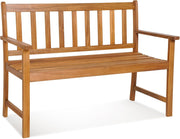 2 Seater Acacia Wood Garden Bench Heavy Duty Patio Loveseat Seat