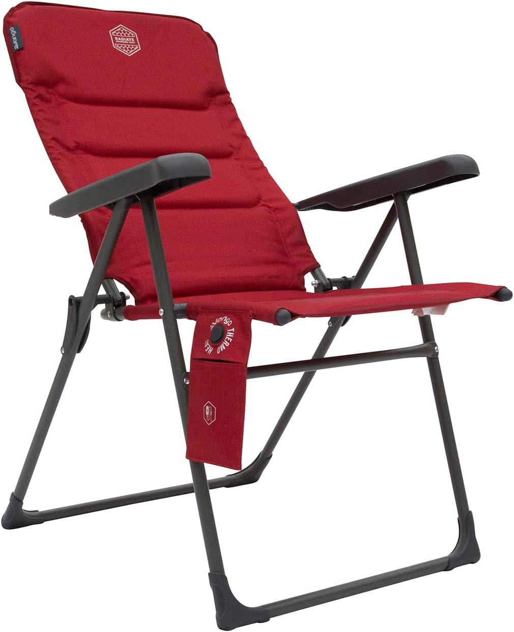 Heated Reclining Camping Chair Padded Tall Folding Seat