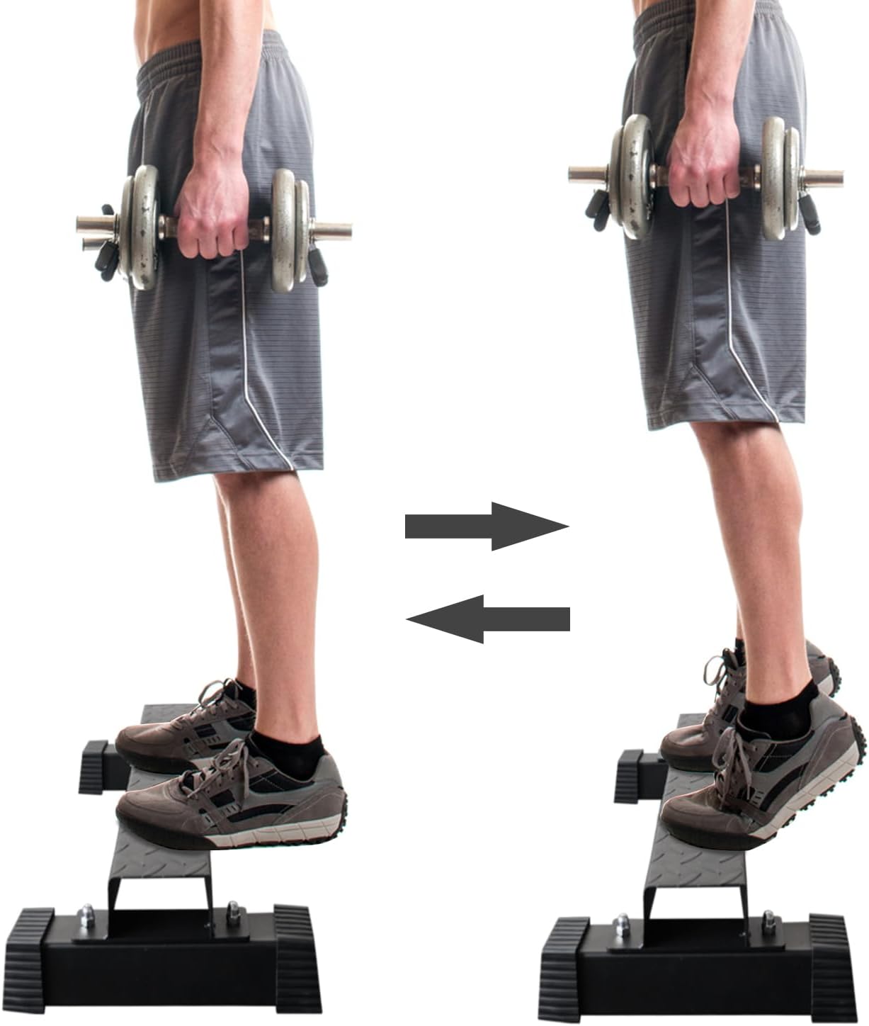 Steel Calf Raise Block Heel Elevation Squat Platform Gym