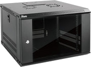 6U Wall Mount Server Cabinet 450mm Glass Door Rack Black